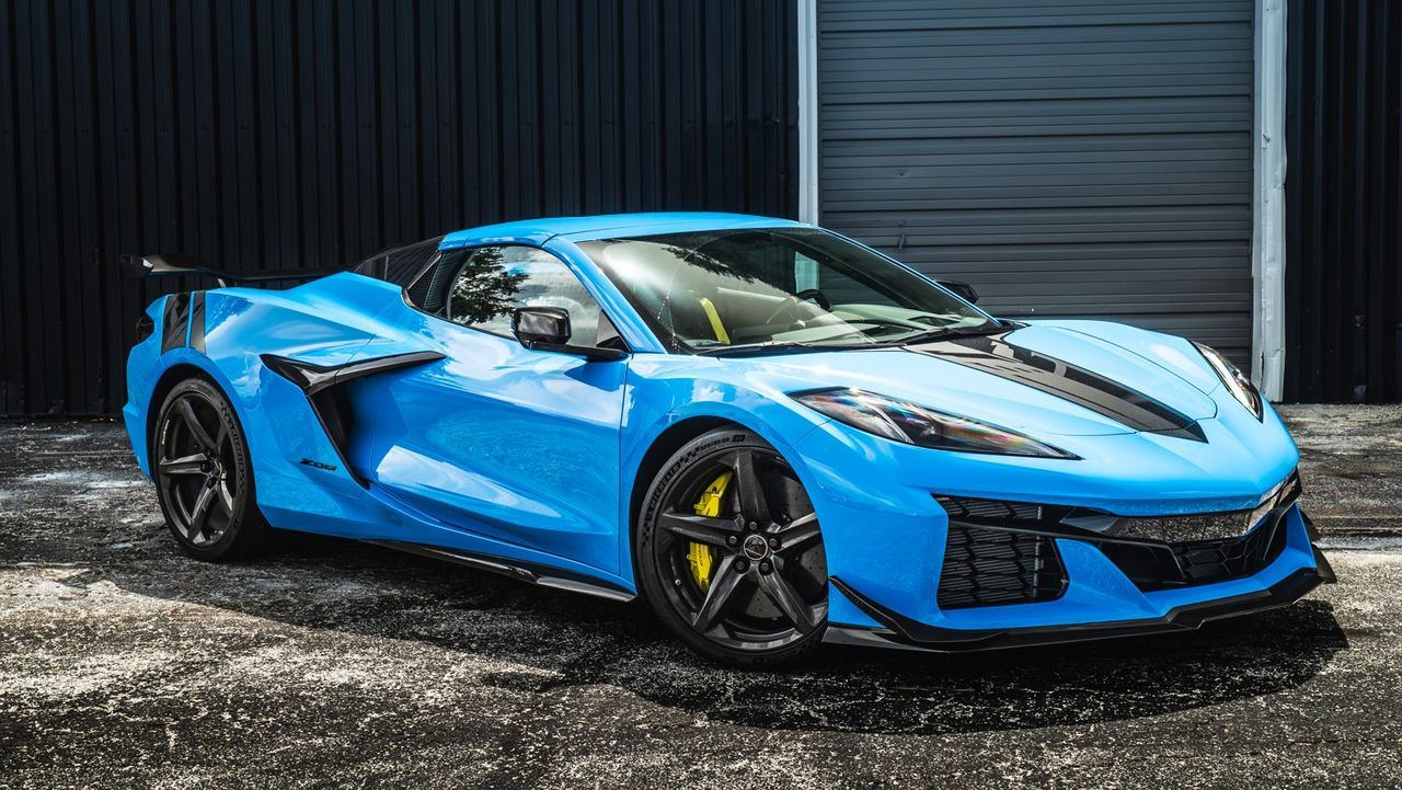 Blue Corvette Z06 detailed in Baltimore
