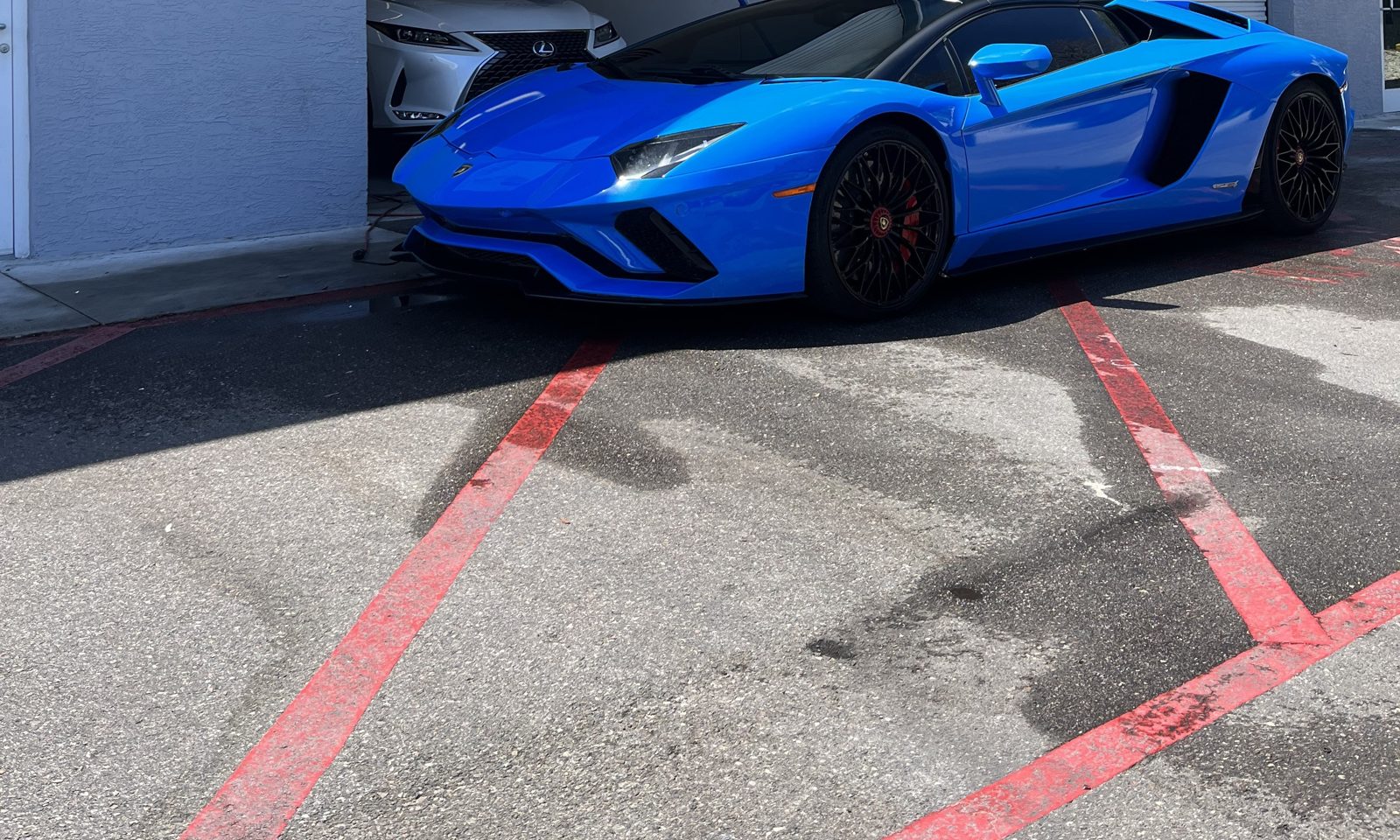 Blue Lamborghini Aventador detailed to a flawless finish