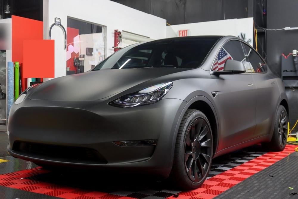 Freshly detailed matte-gray car in Baltimore